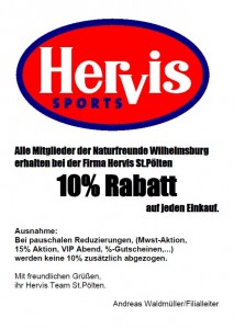 Hervis 10 Prozent